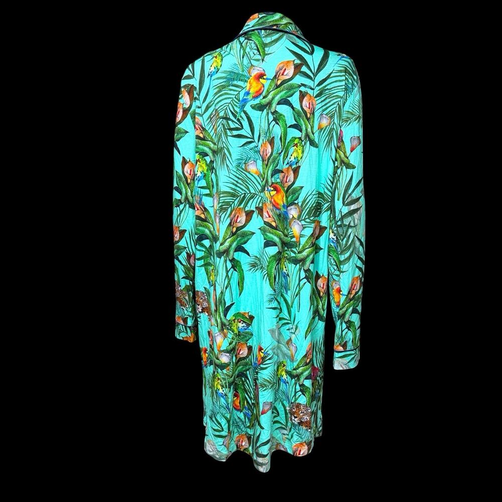 Johnny Was Taina Tropical Bird Print Sleep Shirt Nightgown XL NWT Pima Modal - Picture 4 of 13